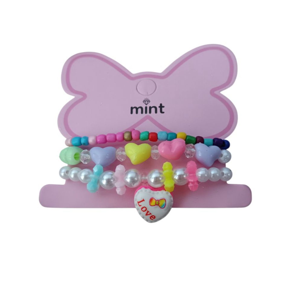Adorable 3 PC Heart Bracelet Set for your Lil Valentine 💕